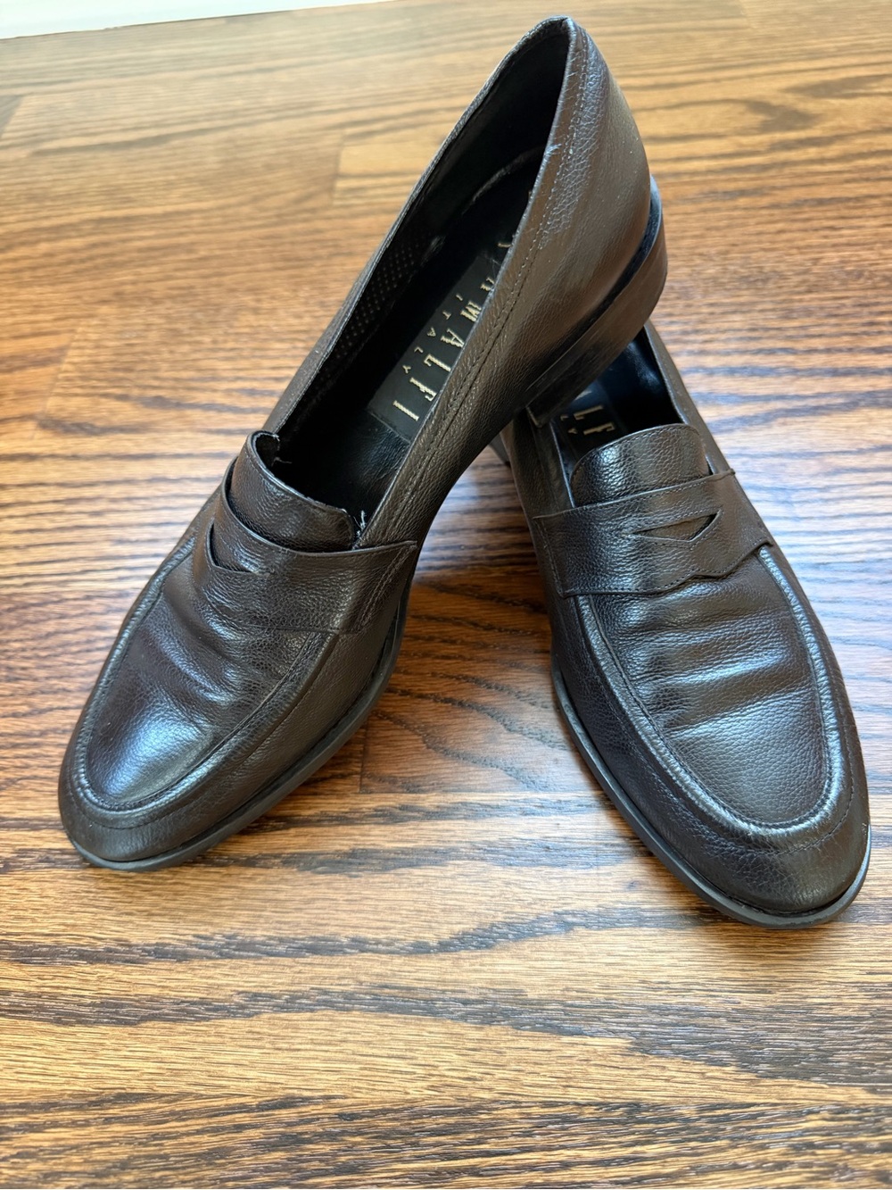 Black Leather Penny Loafers